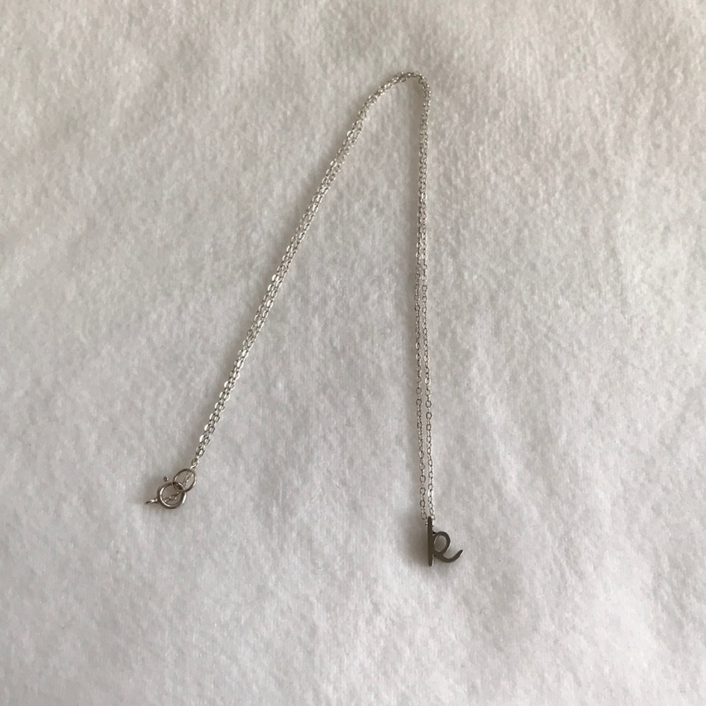 Silver initial necklace